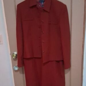 Elegant Red Button-Up Blazer